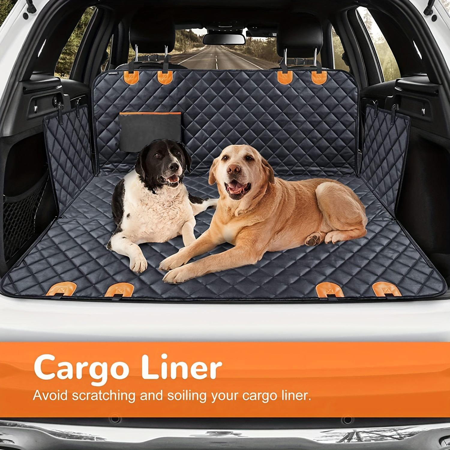 Waterproof Large Pocket Pet Seat Cover Hammock 600D Heavy Duty Oxford Scratch Proof Durable Soft Pet Back Seat Covers for Cars