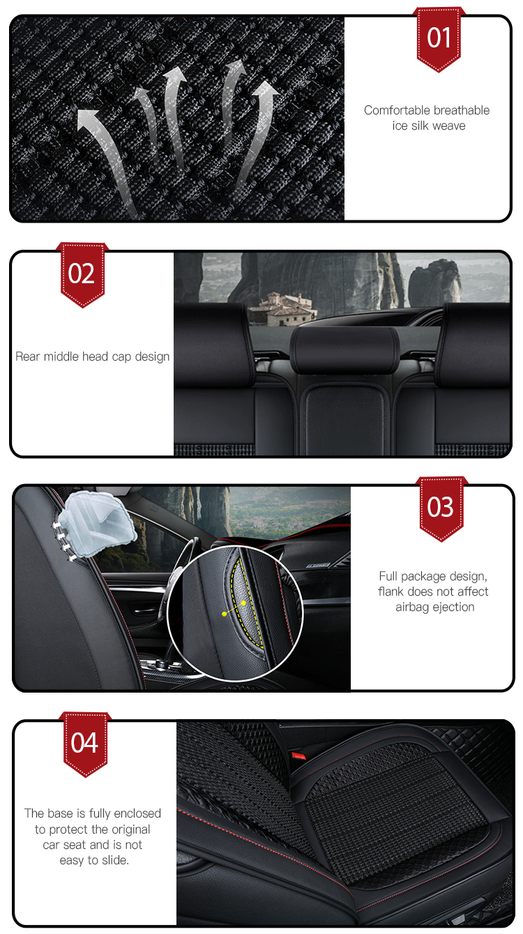 Luxury Anti-Slip Leather Car Seat Cover Waterproof Cushion & Pillow