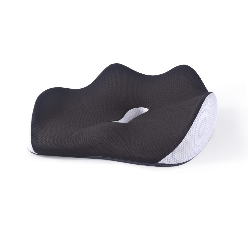 Bewalker Coccyx Seat Cushion Memory Foam Filling Comfortable Lumbar Support Pillow Pressure Relief Square Removable Washable