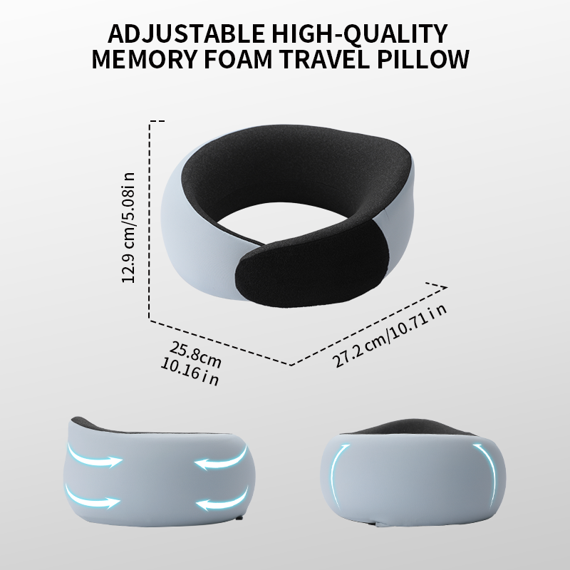 New Arrival Oem Oem U Shaped Wrap Adjustable Cervical Ergonomic Memory Foam Travel Neck Pillow for Plane Car Train Office Rest