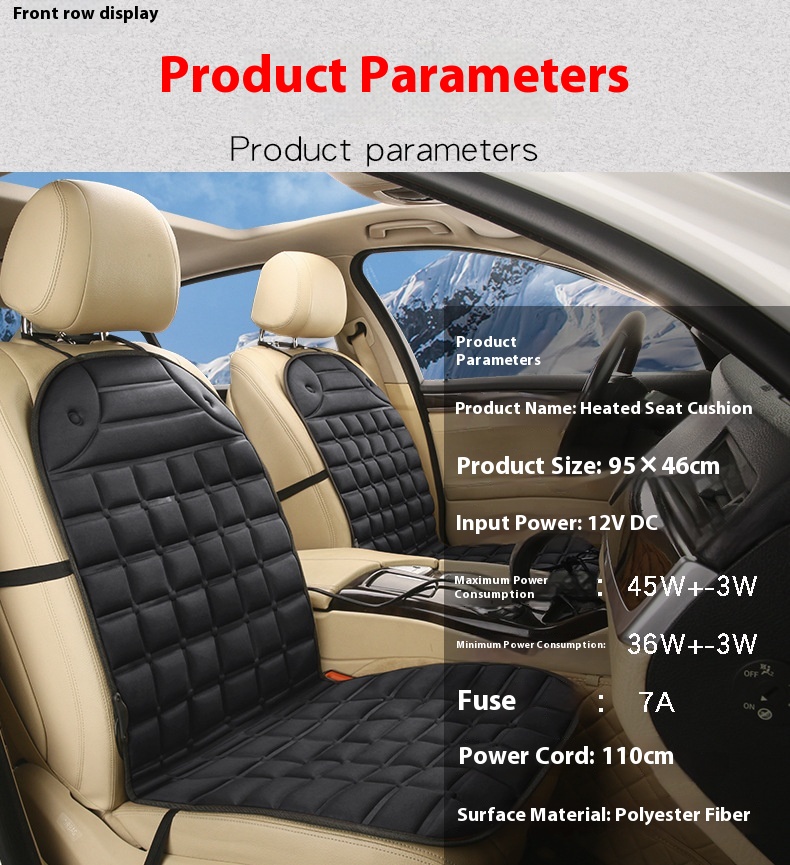 Universal 12V Car Electric Heating Seat Cushion Winter Car Heating Cushion Electric Square Seat Pillow for Cars