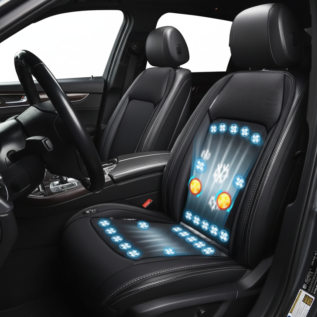 Anjuny 10-Fan Ventilated Car Seat Cover - Premium Cooling Pad for Summer, Active Airflow Cushion &amp; Interior Decor