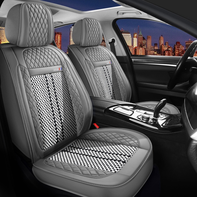 New Waterproof Car Interior Ice Silk Car Seat Covers All-season Seat Cushions Full Surround Five-seat Wear-resisting Car Cushion