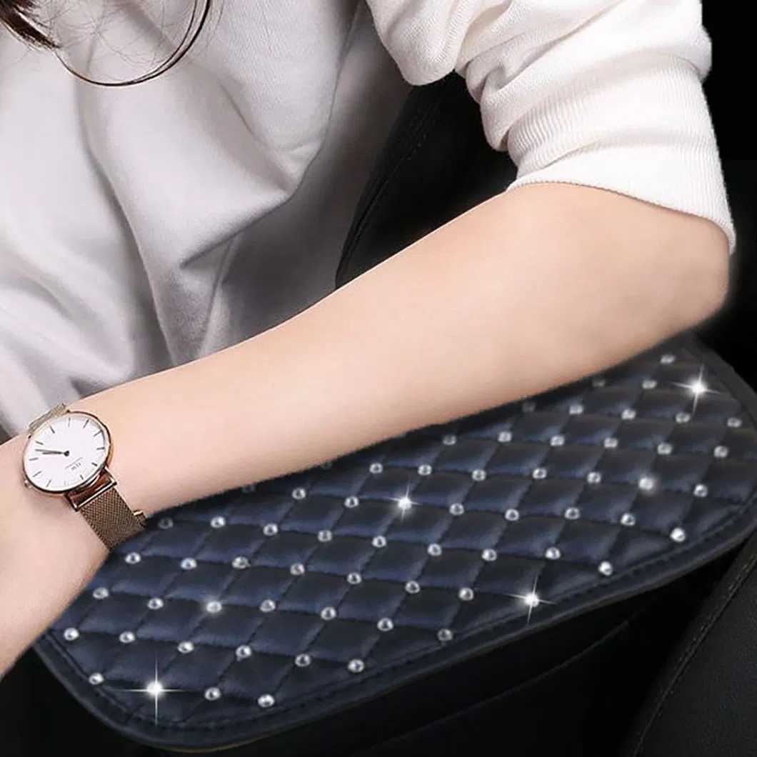 Customizable Leather Car Armrest Cushion with Embroidery Design