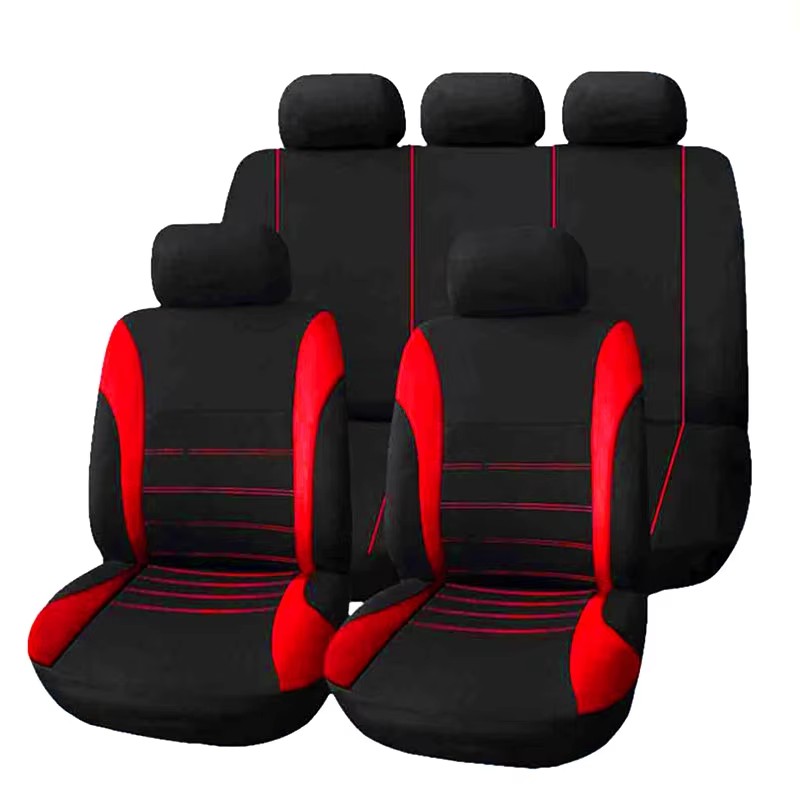5-Piece Auto Parts Car Seat Cover Set Universal Front/Rear Cushion with PVC Four Seasons Protection Polyester Fabric