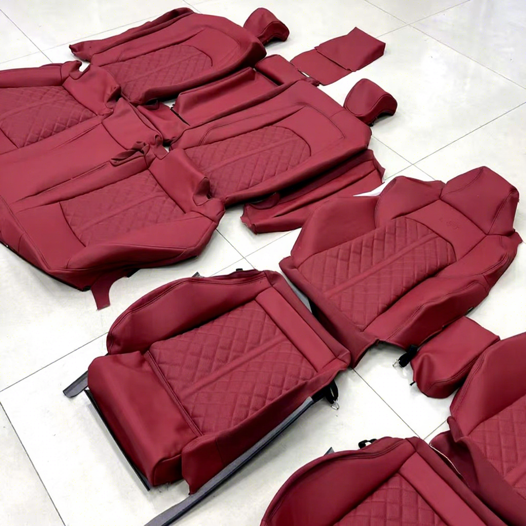 Source Factory Full Set Cowhide Leather Seat Cover Custom Fit Car Seat Leather Cover for A4 A6 A7 A8 Interior Upgrade