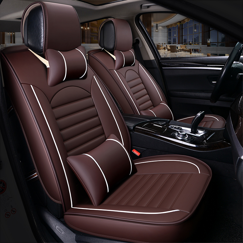Luxury 5D Car Seat Covers Full Set of Front &amp; Rear Made of Polyester Stylish Business Design