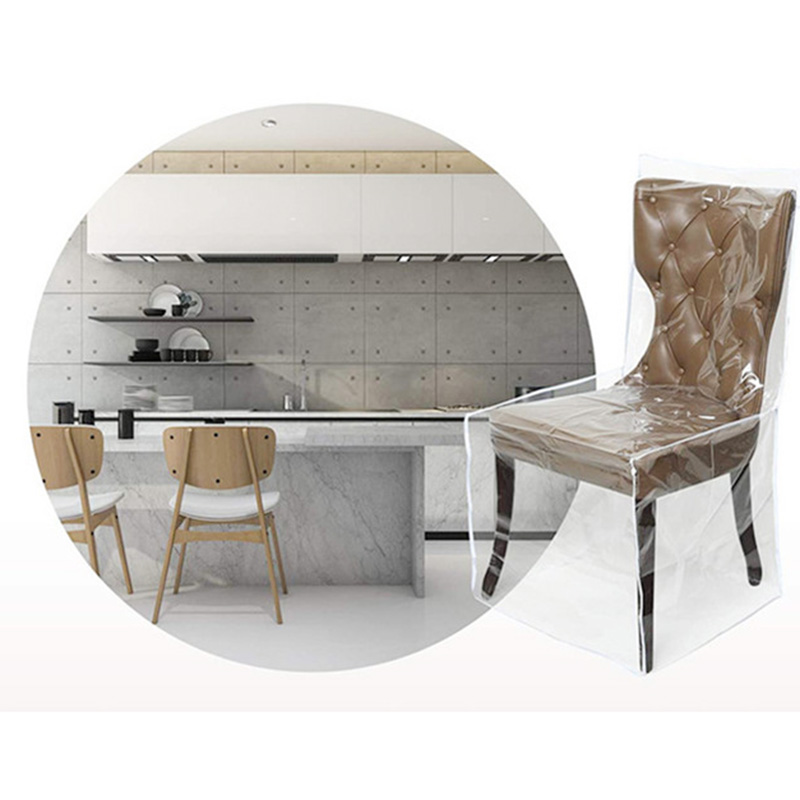 Plastic Slipcovers Chair Protector with Backrests Clear PVC Seat Chair Protector Waterproof Cover Dinning Chair Covers