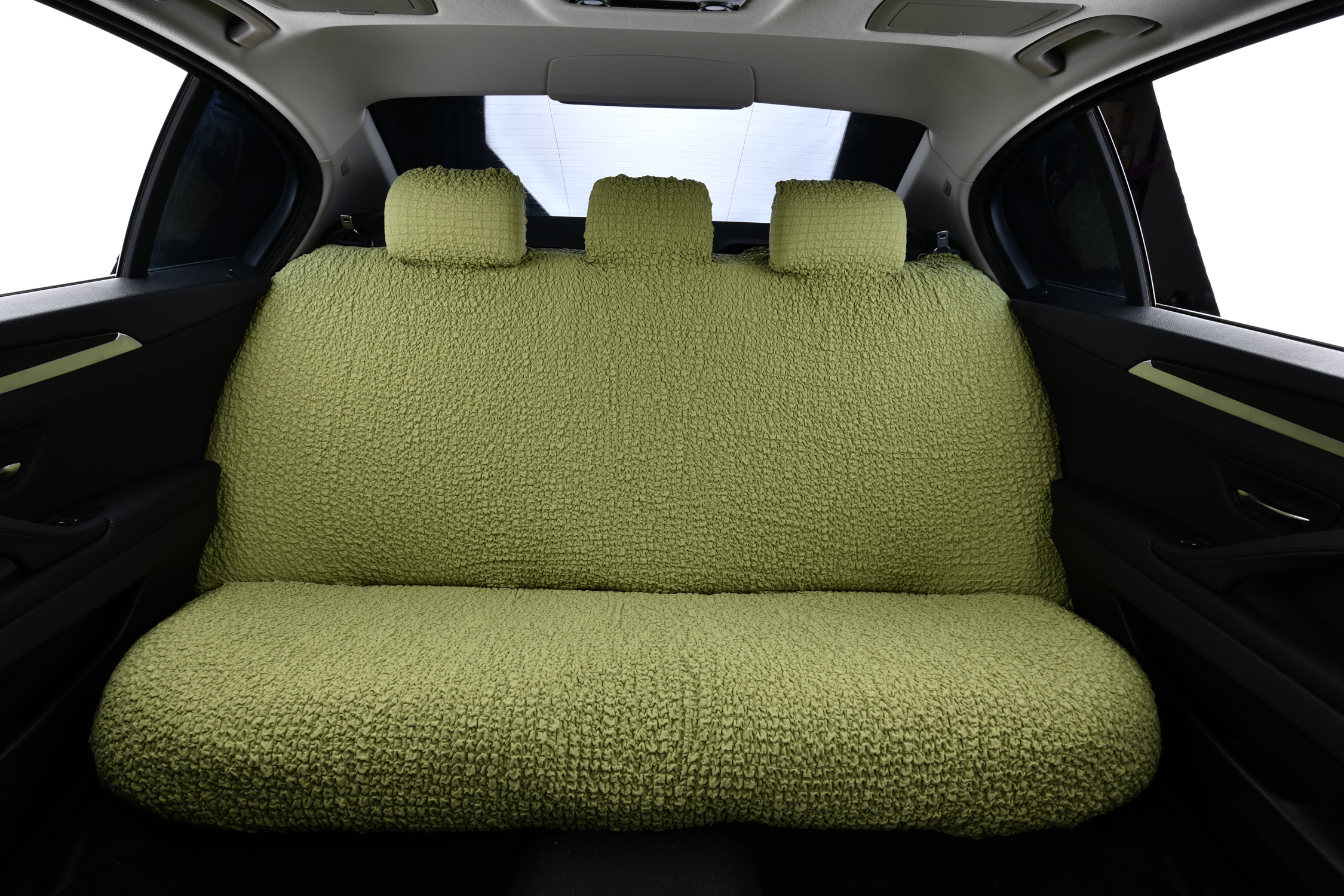 Bubble Fabric Universal Elastic Car Seat Cover Rear Seat of Car Fabric Dustproof Cushion Cover Backrest Headrest Integrated