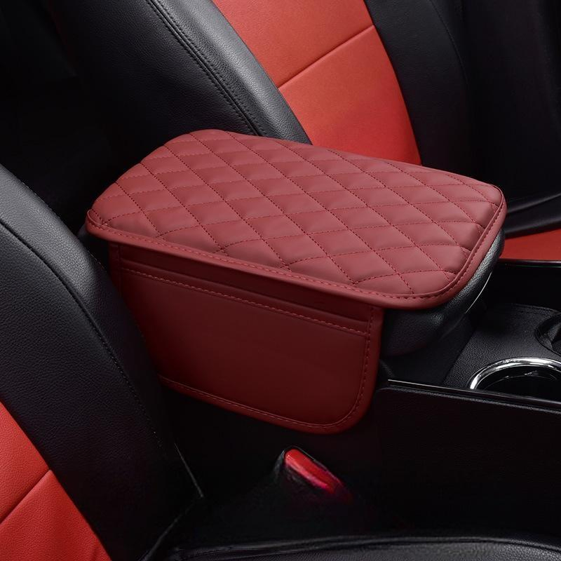 Car Center Console Cover Premium Synthetic Leather Car Armrest Cover Cushion