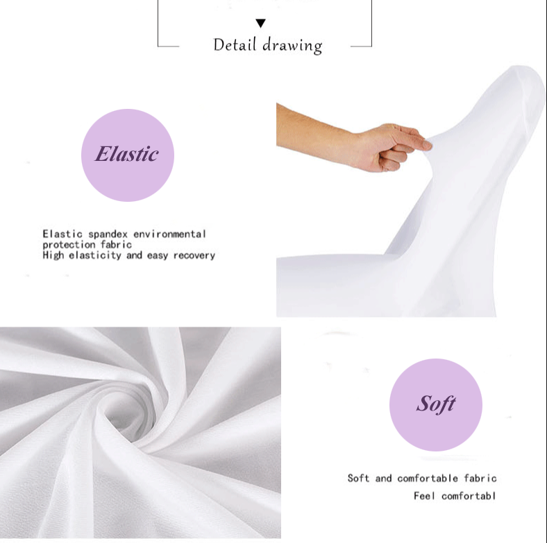 Black White Universal Stretch Chair Slipcovers 1pcs Plain Spandex Polyester Cover Folding Chair Protector Living Weddings Beach
