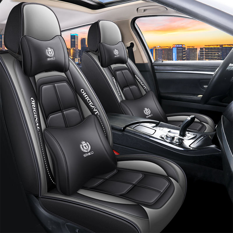 Luxury Sport Leather Car Seat Covers Full Set Interior Accessories Decoration Cushion Premium Car Seat Cover