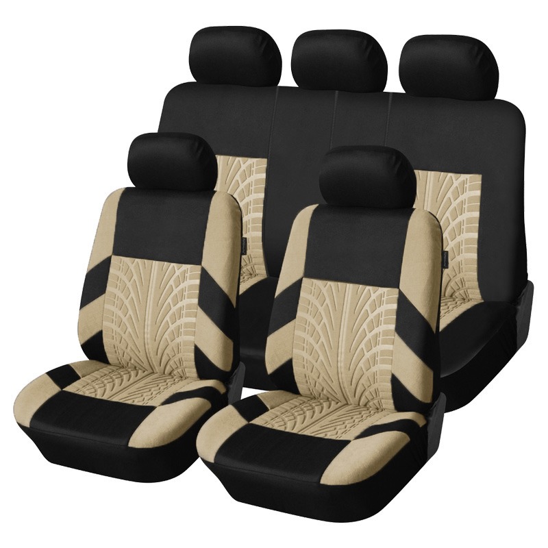 Customized Airbag Compatible Polyester Four Seasons Universal Full Set Car Seat Covers with Car Interior Fit