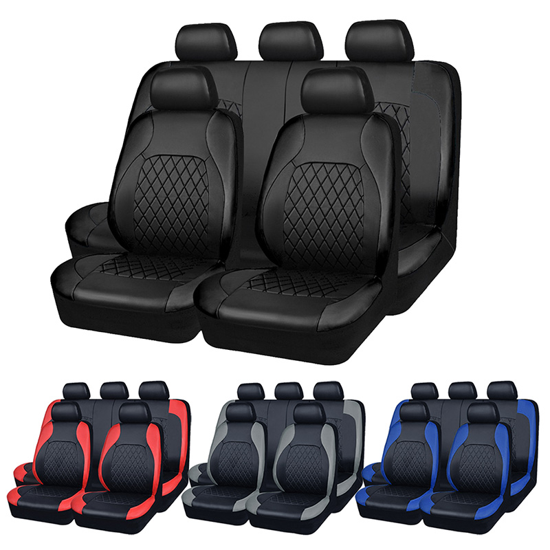Universal Breathable Pu Car Seat Covers Full Set Airbag Compatible Fit for Cars Trucks SUV
