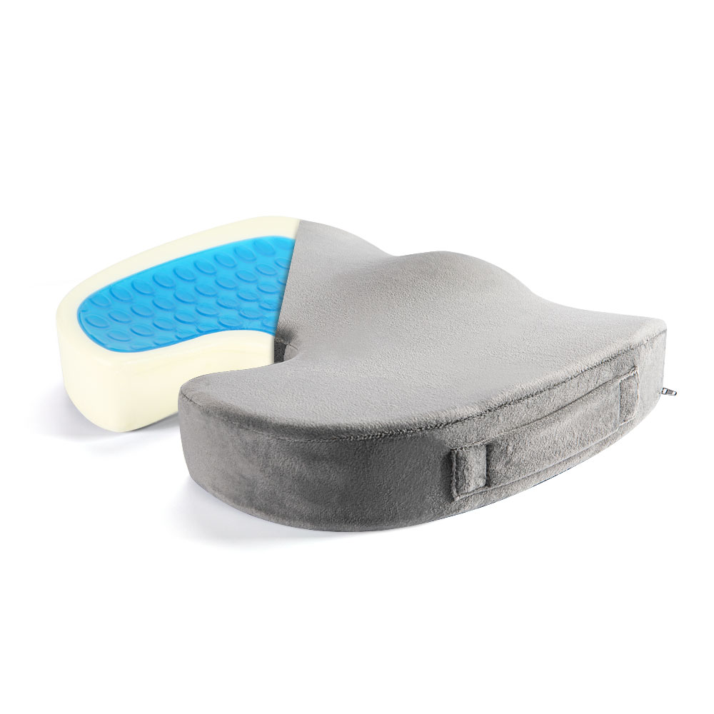 Factory Supply High Density Memory Foam Gel Seat Cushion Orthopedic U Shape Gel Butt Pillow Cooling Chair Seat Cushion