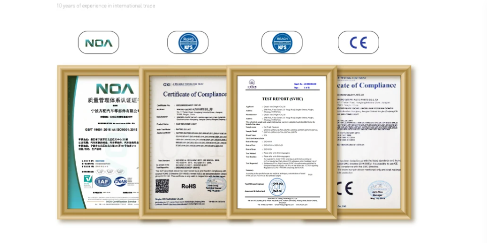 Company certificates showcase