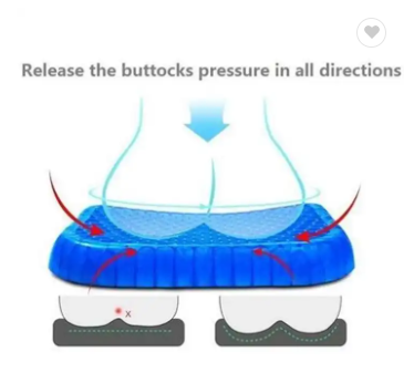 Flexible Ice Gel Cooling Pad Seat Cushion With Black Non-slip Comfortable Massage Seat Office Chair Health Care Pain Release