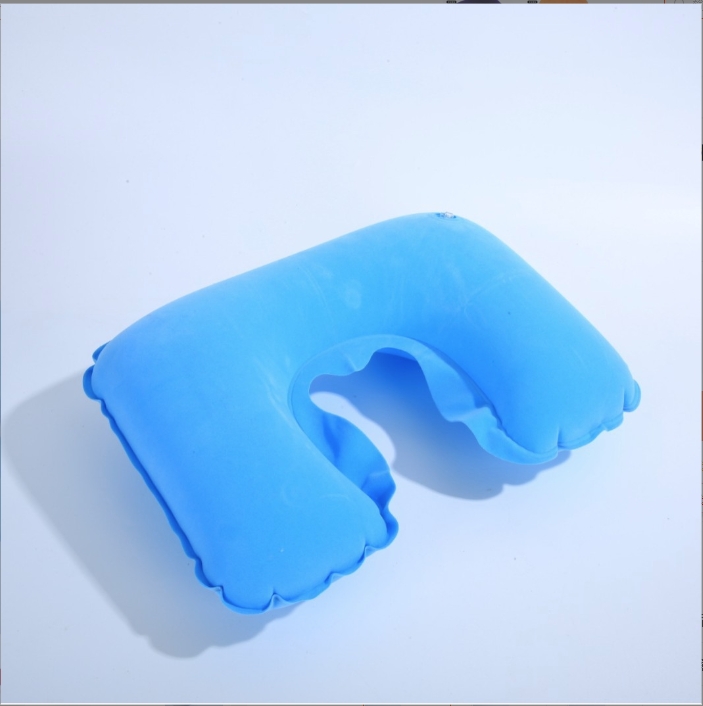 Air Inflatable U-shaped Flocking Soft Rest Pillow Neck Car Headrest Air Cushion Pillow Necessary for Sleeping Travel Airplane