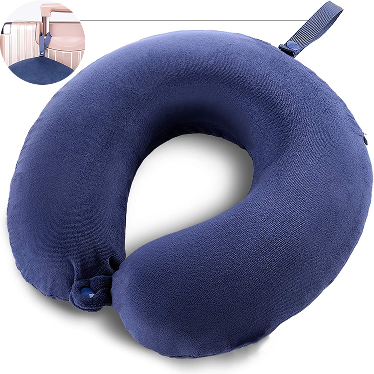 Portable U-Shaped Memory Foam Travel Pillow Ergonomic Cervical Neck Support for Airplane Car Seats Offers Relief