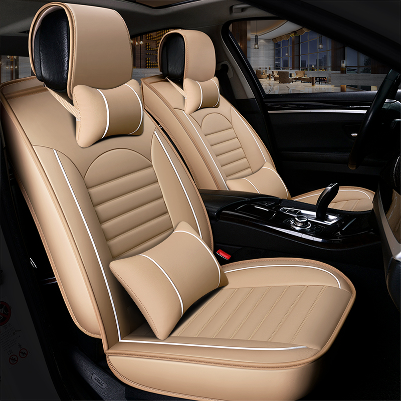 Luxury 5D Car Seat Covers Full Set of Front &amp; Rear Made of Polyester Stylish Business Design