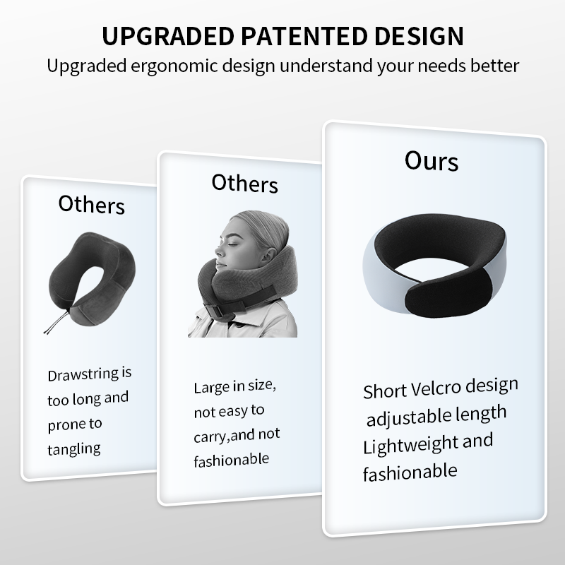 New Arrival Oem Oem U Shaped Wrap Adjustable Cervical Ergonomic Memory Foam Travel Neck Pillow for Plane Car Train Office Rest