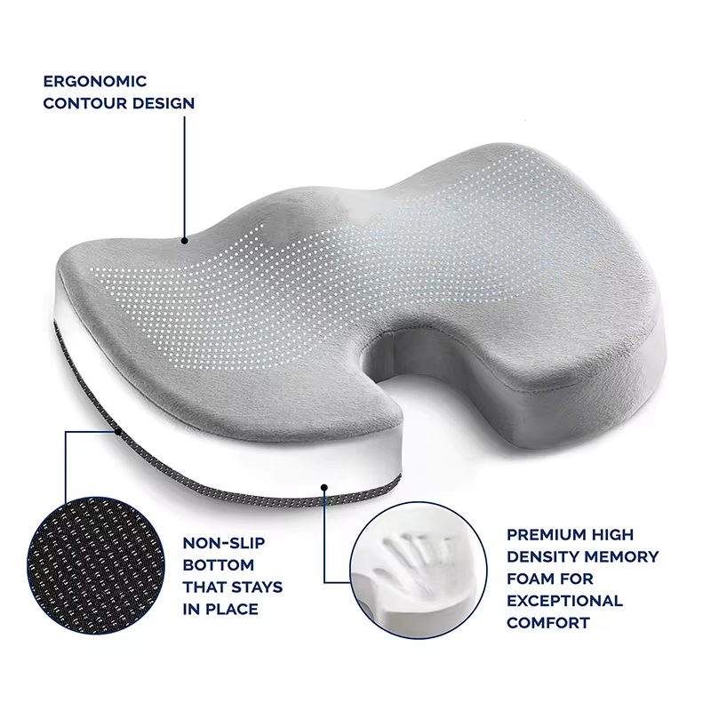 HNOS AMZ Hot Selling Customization Orthopedic Comfort Office Chair Gel Seat Cushions Cooling Ergonomic Gel Seat Cushion for Car