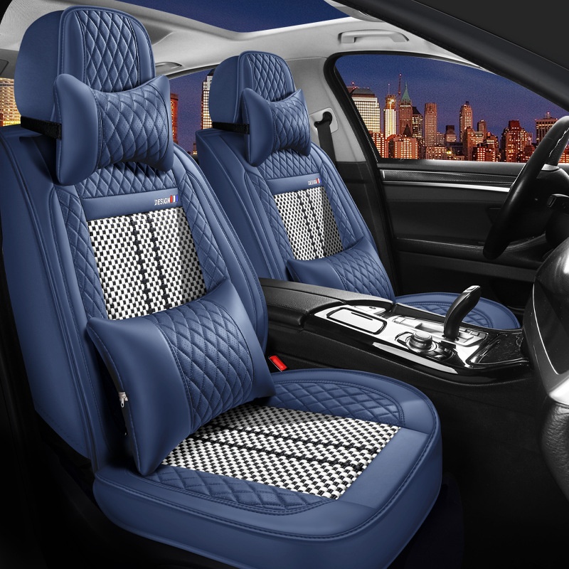 New Waterproof Car Interior Ice Silk Car Seat Covers All-season Seat Cushions Full Surround Five-seat Wear-resisting Car Cushion