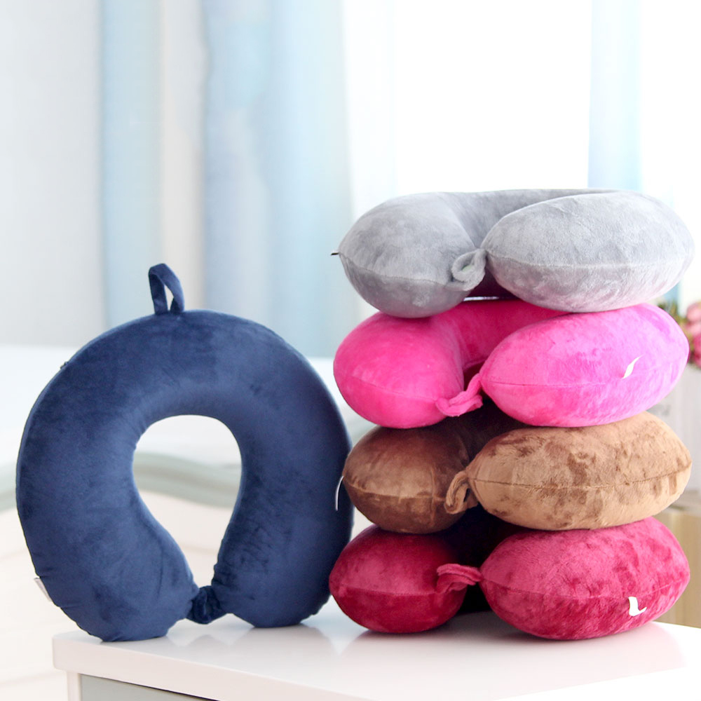 Wholesale Cheap Spot Goods Soft Plush Memory Foam Car Travel Neck Pillow