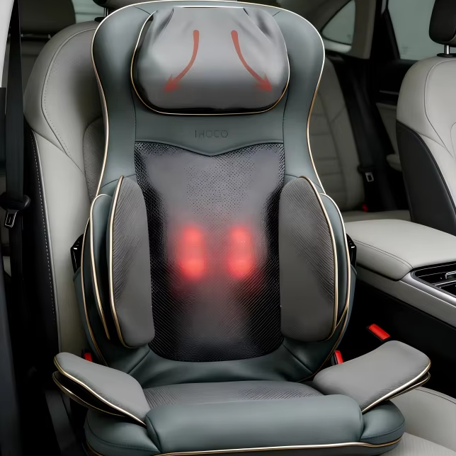 Ergonomic 3-in-1 Massage Seat Cushion, Heat Therapy &amp; Vibration Massage Mat for Car Travel Home Use