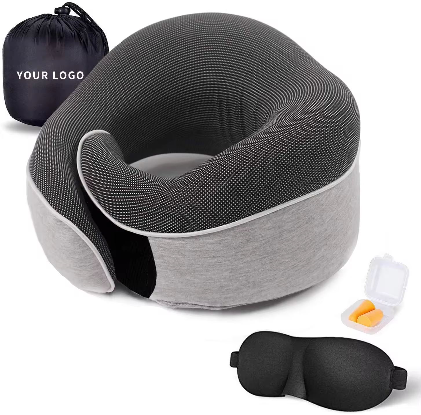 Customization Slow Rebound Memory Foam Neck Travel Pillow Folding Pillow for Camping Airplane Car Office Pillow