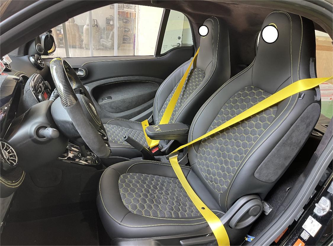 Custom Fit Seat Covers for Smart Fortwo 453 2014-2022 Replacement Leather Cute Cartoon Pattern