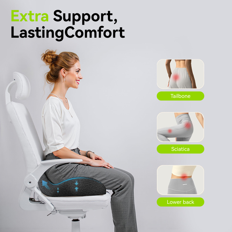 Hot-Selling Cross-Border Office Chair Cushions Car Memory Foam Waist Pads Woven Technics Sedentary Lumbar Pillows Seat Cushions