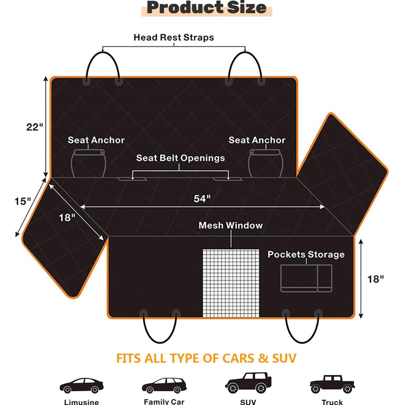 Luxurious Quilted Rear Double Seat Dog Mat