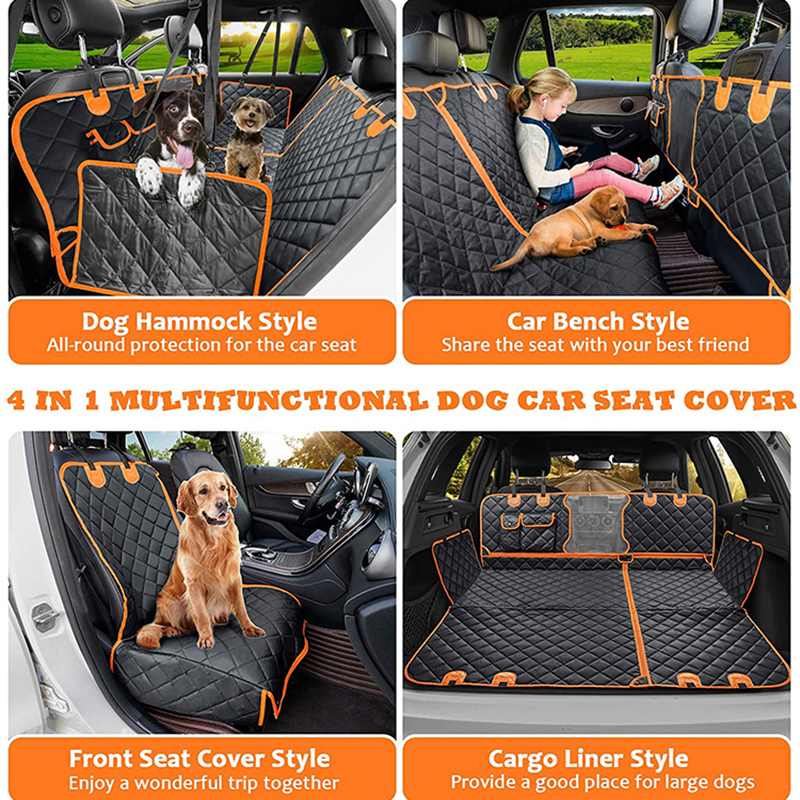 Waterproof Durable Pet Car Seat Cover with Storage Pockets Secure Straps for Pet Car Seat Protection