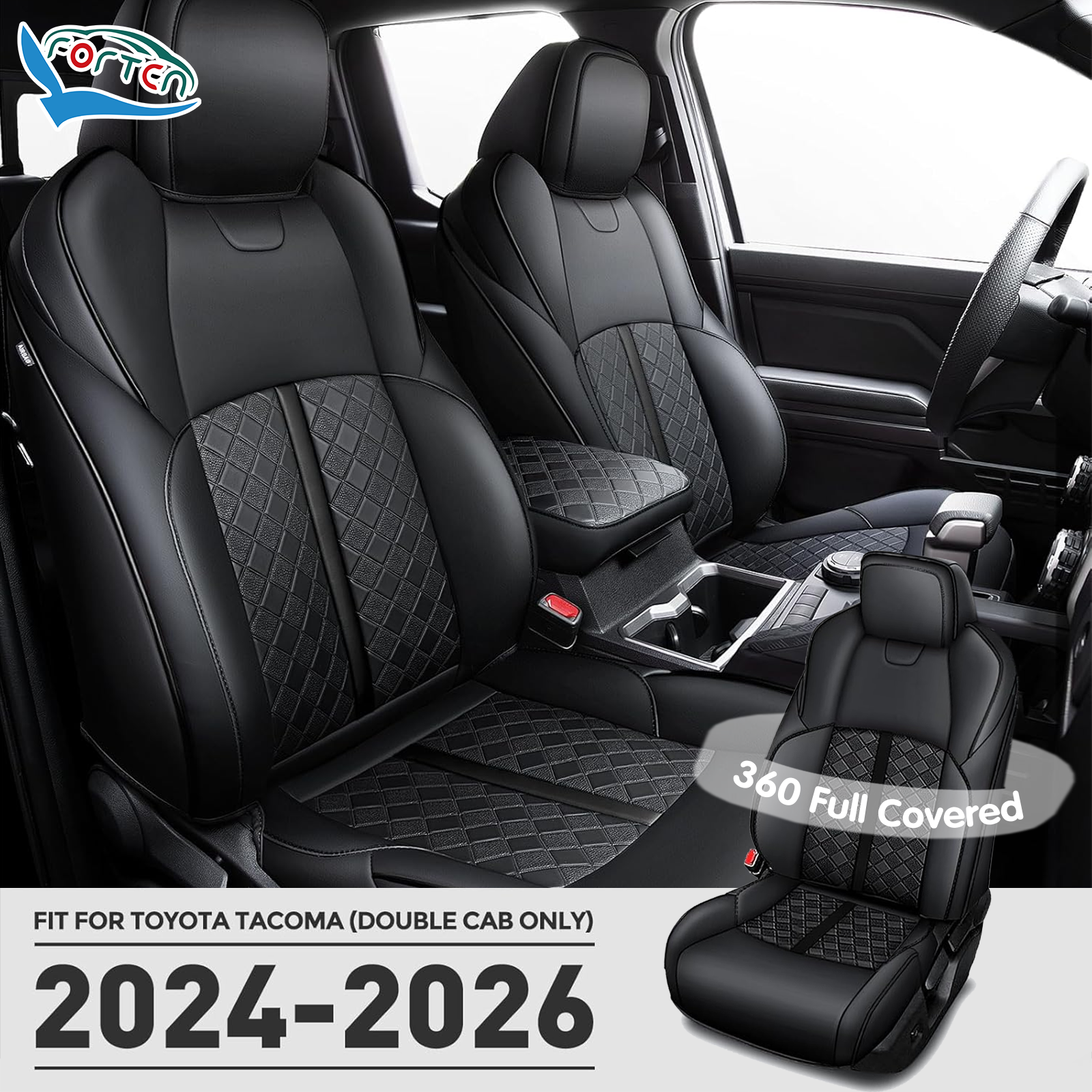 Car Seat Protector Van Seat Cover Toyota Car Seat Covers Waterproof for 2024-2026 4th Gen Tacoma SR5 Limited Truck Sear Covers