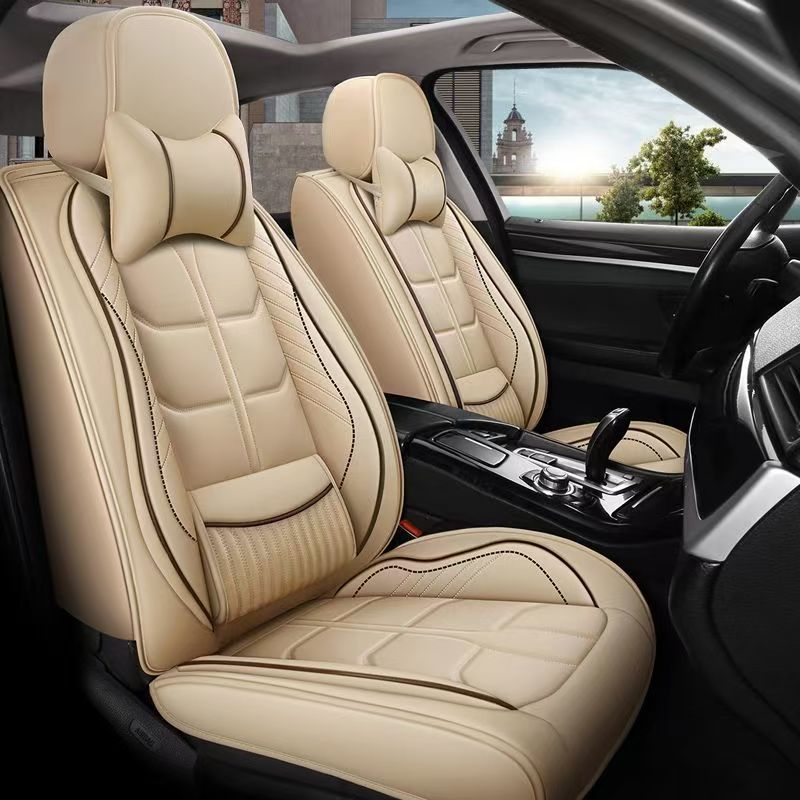 Full-Leather Sports Style 5-Piece Universal Car Seat Covers-All-Season Protection-Wholesale