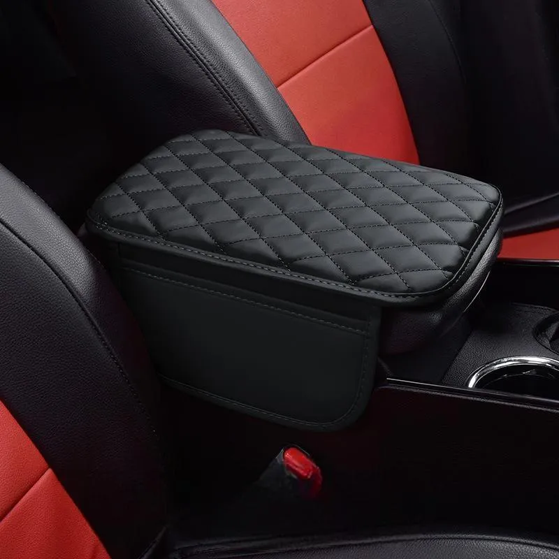 Car Center Console Cover Premium Synthetic Leather Car Armrest Cover Cushion