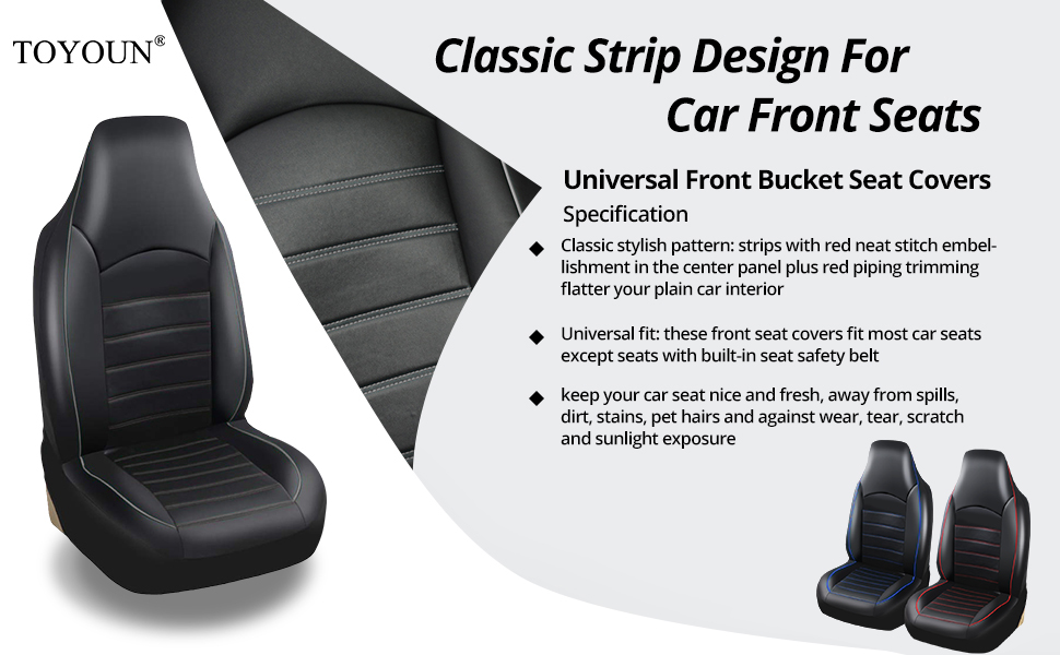 Classic Universal PU Leather Car Front Seat Covers