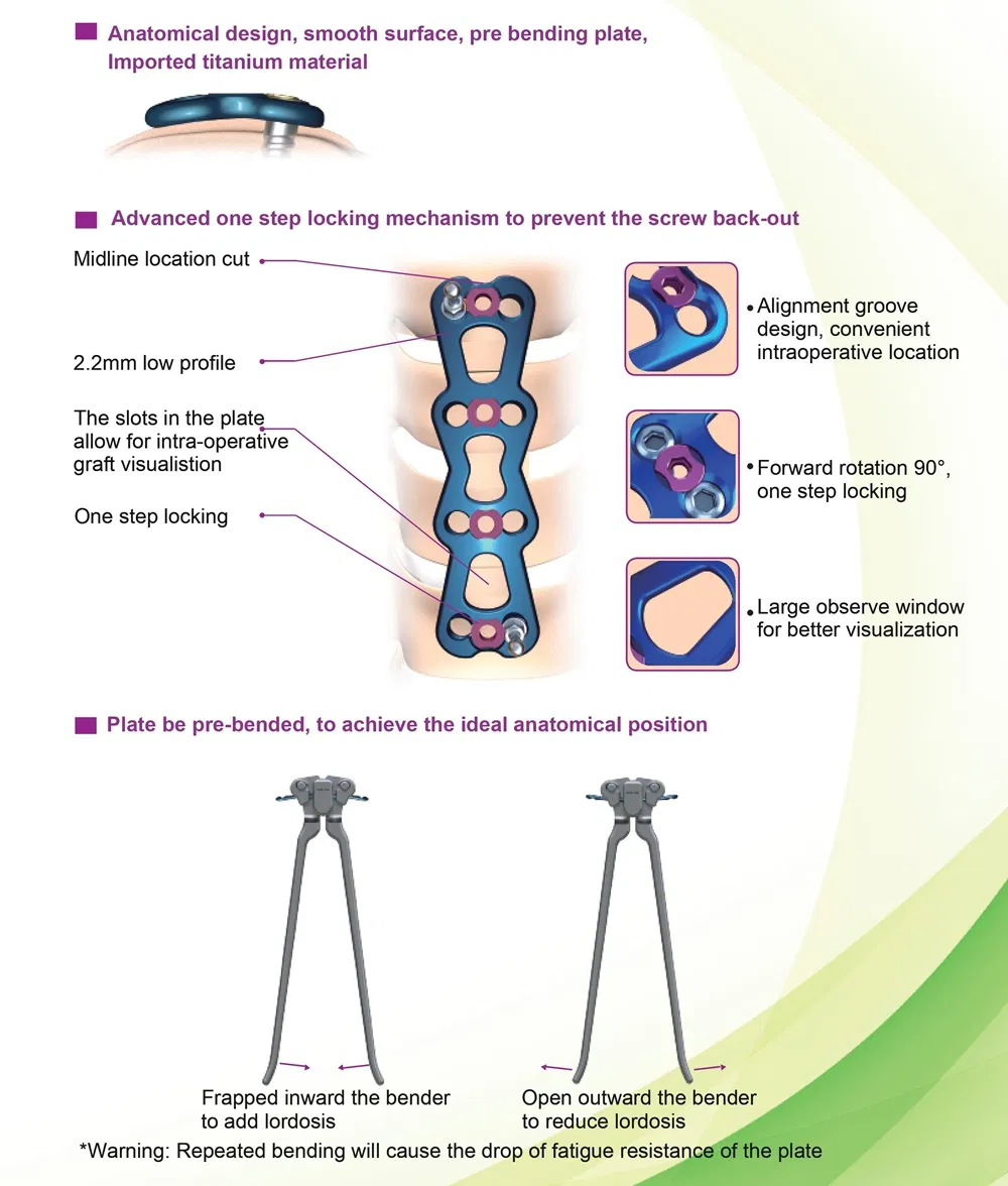 Spine Fixation Anterior Cervical Plate System Detail