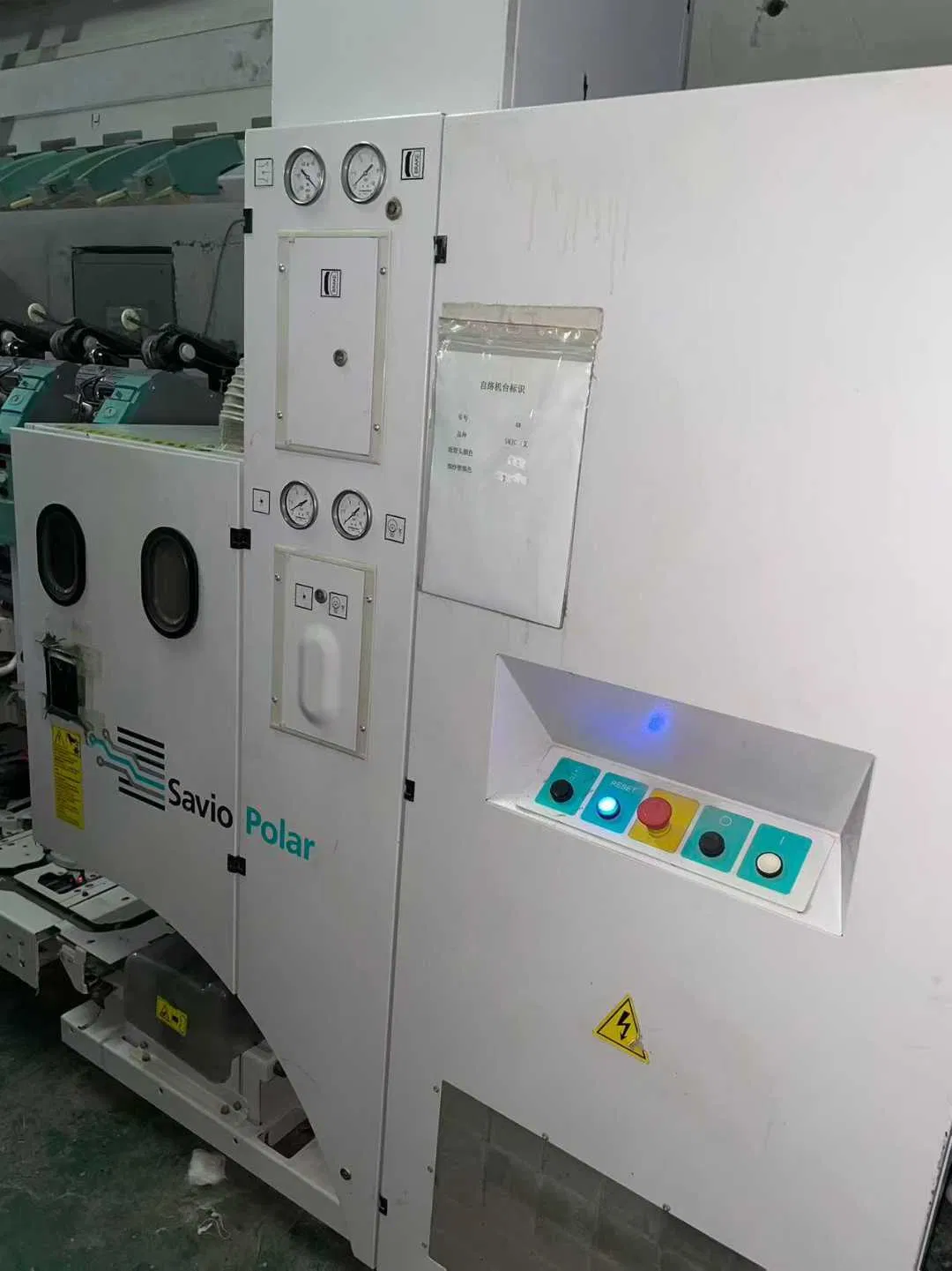 The Good Condition Second-Hand Savio Polar Auto Coner of 72 Spindles 2017 Year Zenit Clearer with Full Conveyor in Running Station