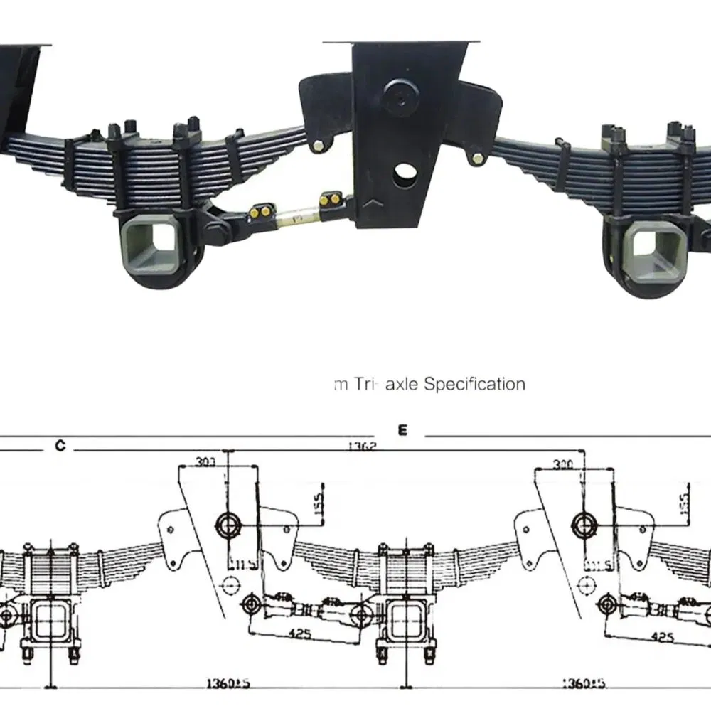 Auto Parts High Quality Tri-Axle Semi Trailer Spring German Type Mechanical Suspension