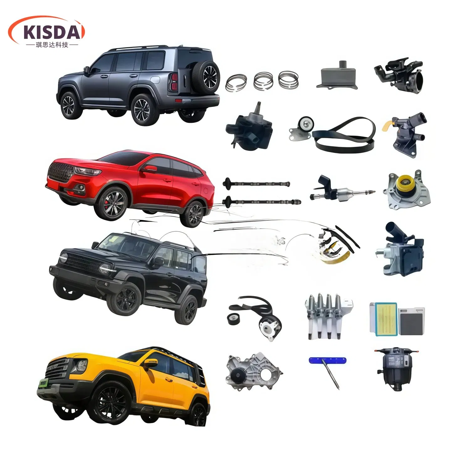 OEM Aftermarket Auto Parts for Great Wall Haval Tank Wey Poer Wingle Body Kit Bumper Shock Absorber Control Arm Brake System Chassis Components