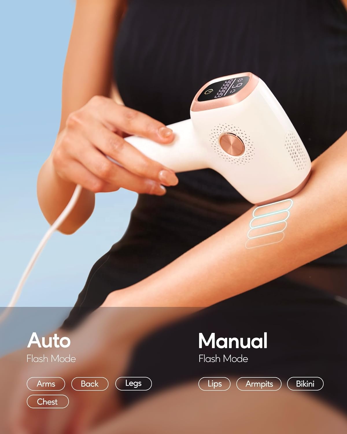 INNZA IPL Cooling Lazer Auto Shot Hair Removal Device Depiladora Laser 999,999 Flashes Painless Hair Remover