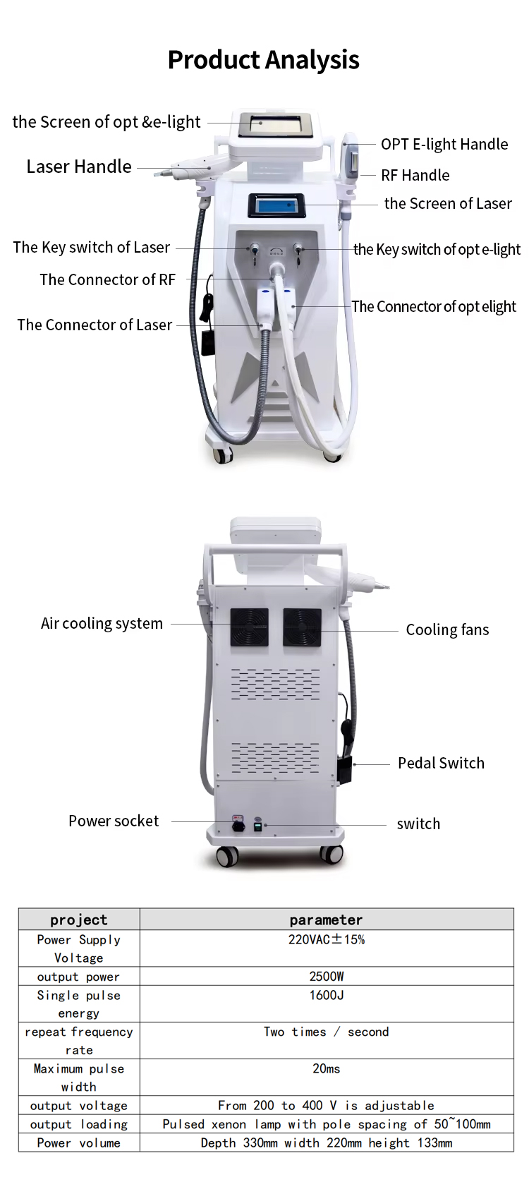 Permanent Hair Removal Equipment Hair Removal Machine Skin Rejuvenation Permanent Hair and Tattoo Removal Machine