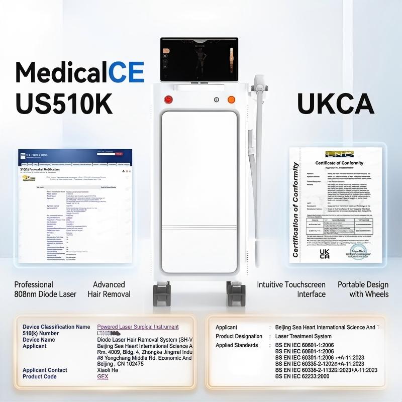Hot Beijing Seaheart CE Approved 808nm Diode Laser Hair Removal No Pain Beauty Device For Commercial Use 2-Year Warranty