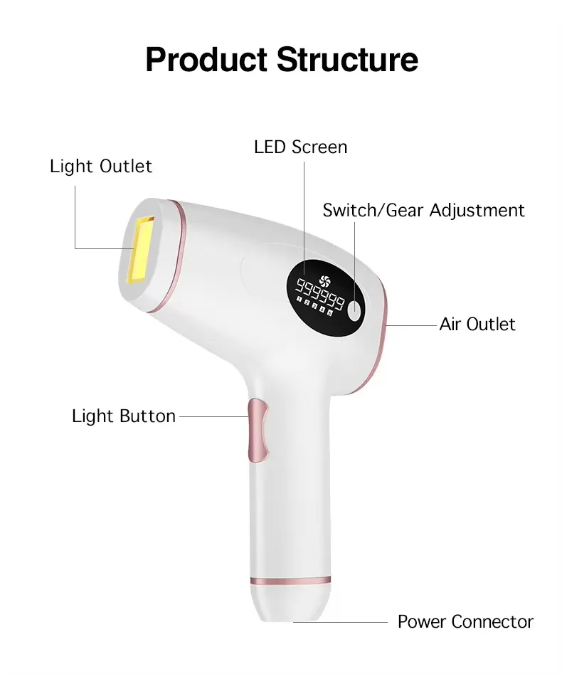 Painless 9000000 Flashes Home Use Machine Permanent Laser IPL Portable Full Body Hair Removal