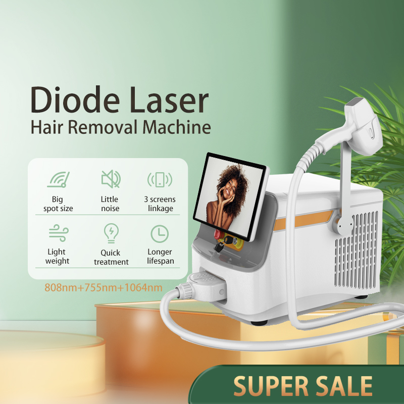 New Technology Ai Painless Triple 3 Wavelength Epilator 4 Waves Portable 808 Diode Laser Hair Removal Machine For Permanent