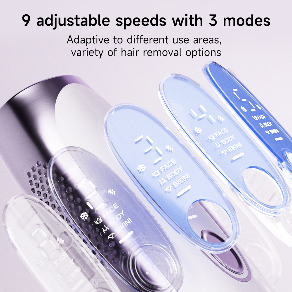 IPL Hair Removal Device with Ice Cooling 13J High Energy, 9 Levels, Smart Skin Sensor Hair Removal for Full Body Home Use