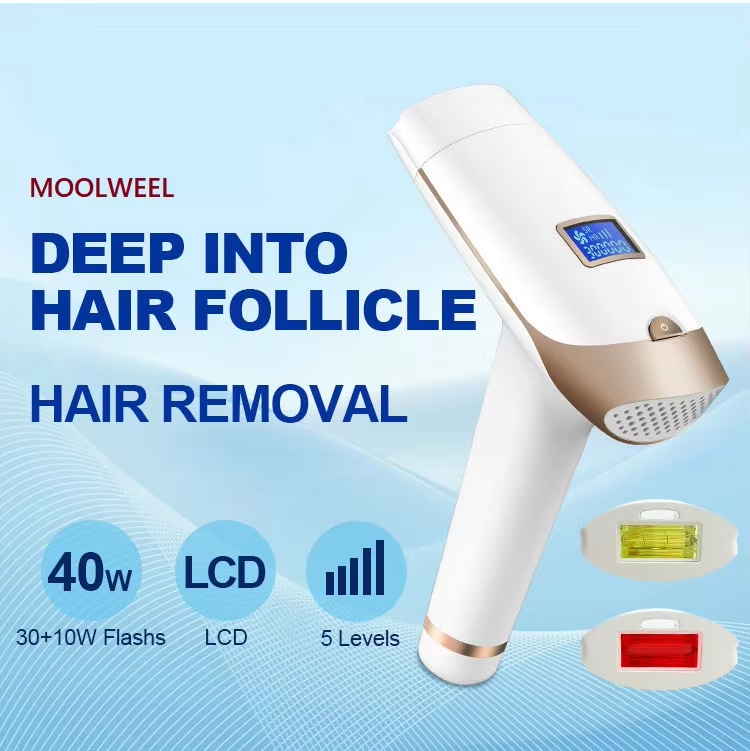 Moolweel T001i IPL Hair Removal Epilator Household RV Use Handheld Portable Painless Acne Removal Ice Cooling English Whole Body