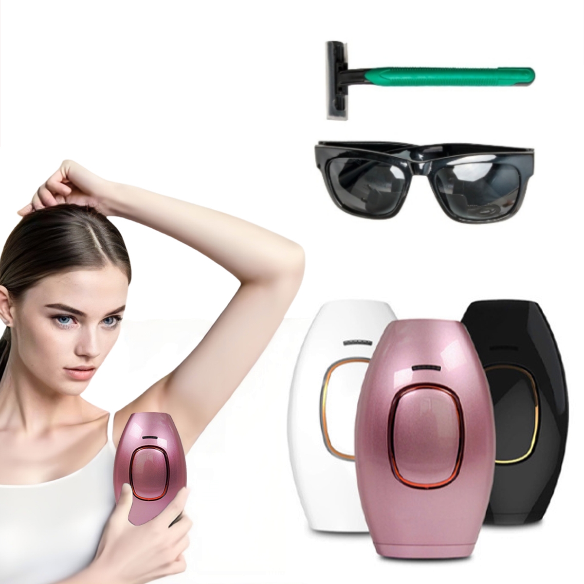 Painless IPL Hair Removal Device for Home Use Personal Care Epilator for Face Bikini Line Whole Body Reduction Hair Regrowth